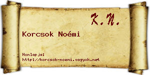 Korcsok Noémi névjegykártya